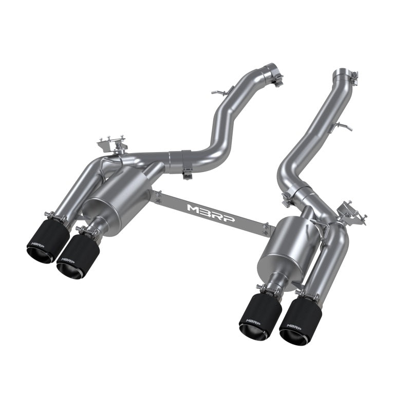MBRP 18-22 BMW M2 Competition 3.0L T304 SS 3in Resonator-Back Exhaust Quad Rear w/ Carbon Fiber Tips Secondary image