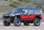 Fabtech 03-08 Hummer H2 4WD w/Rear Coil Springs 6in Performance System - Component Box 3 on rugged terrain.