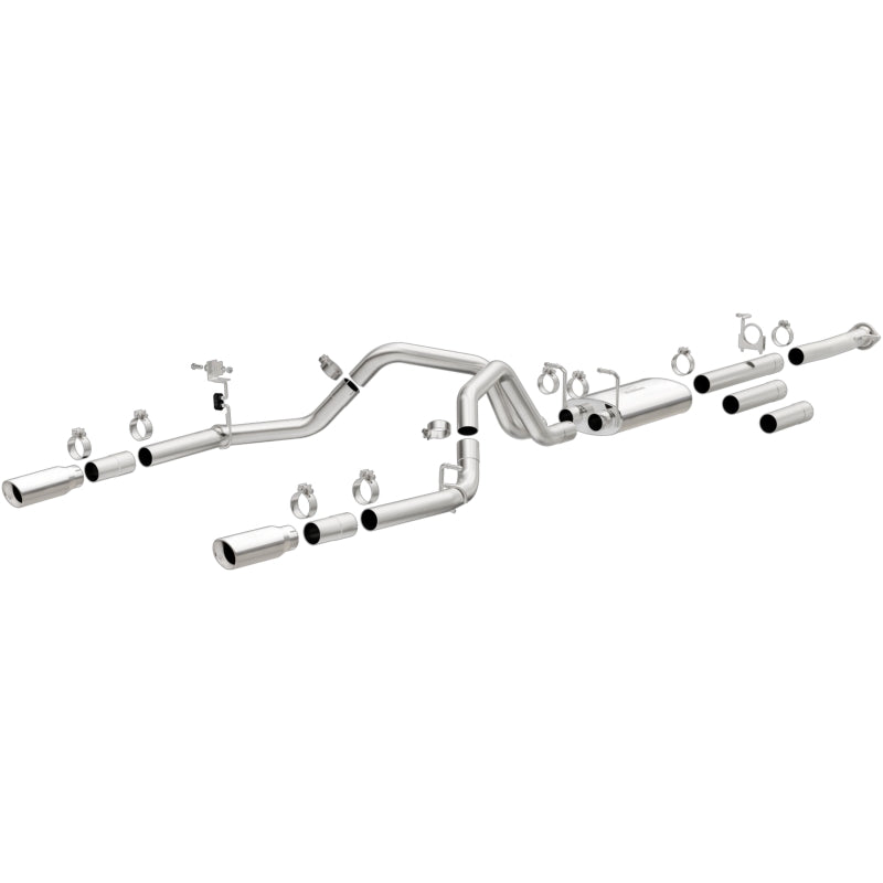 MagnaFlow Stainless Cat-Back Exhaust 2015 Chevy Silverado 2500HD 6.0L Dual Split Rear Exit 4in Secondary image