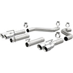 MagnaFlow Axle-Back, SS, 3in, Quad Split Rear 3.5 Tips 2015 Dodge Challenger incl SRT Hellcat exhaust system components