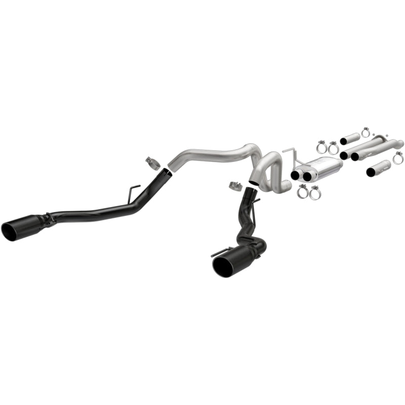 MagnaFlow SYS Cat-Back 2017 Ford F-150 Raptor 3.5L Dual Black Coated 3in Tips Secondary image