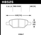 Hawk HPS Street Brake Pads technical specifications diagram