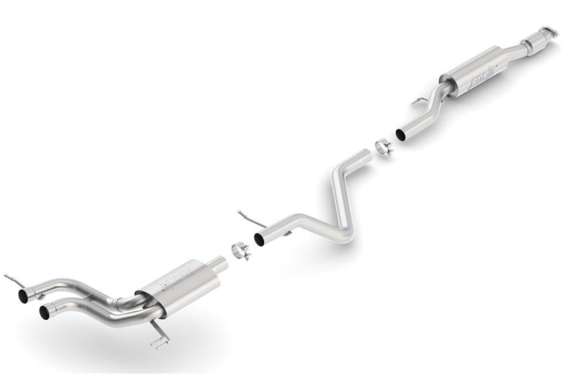 Borla 13-15 Hyundai Veloster Turbo 1.6L AT/MT FWD 2dr Dual Center Rear Exit Cat-Back Exhaust system parts components.