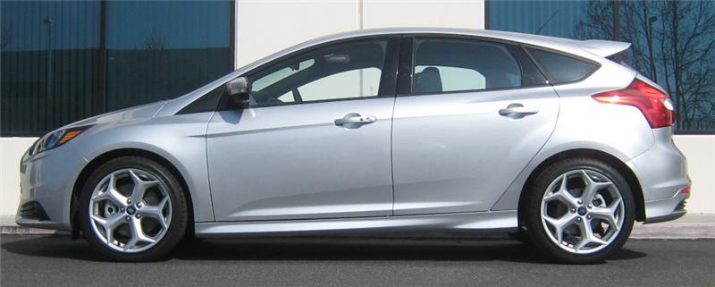 Eibach Sportline Kit for 2013 Ford Focus ST 2.0L 4cyl Turbo (2013 ONLY) side view with aftermarket wheels.
