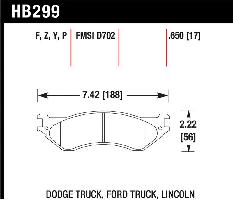 Hawk HPS Street Brake Pads for Dodge, Ford, Lincoln trucks