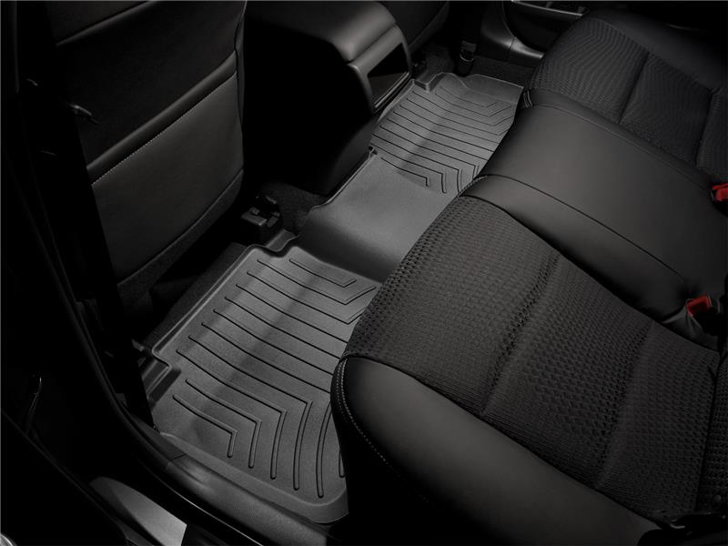 WeatherTech 99-07 Chevrolet Silverado Extended Cab Classic Rear FloorLiner - Black in vehicle interior.