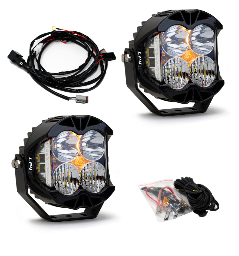 Baja Designs LP4 Pro Driving/Combo LED - Clear (Pair) with wiring kit. Main image