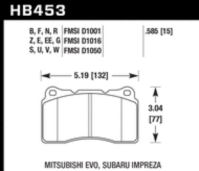 Hawk 03-06 Evo / 04-09 STi / 09-10 Genesis Coupe (Track) / 2010 Camaro SS HPX Motorsports Front Brak Secondary image
