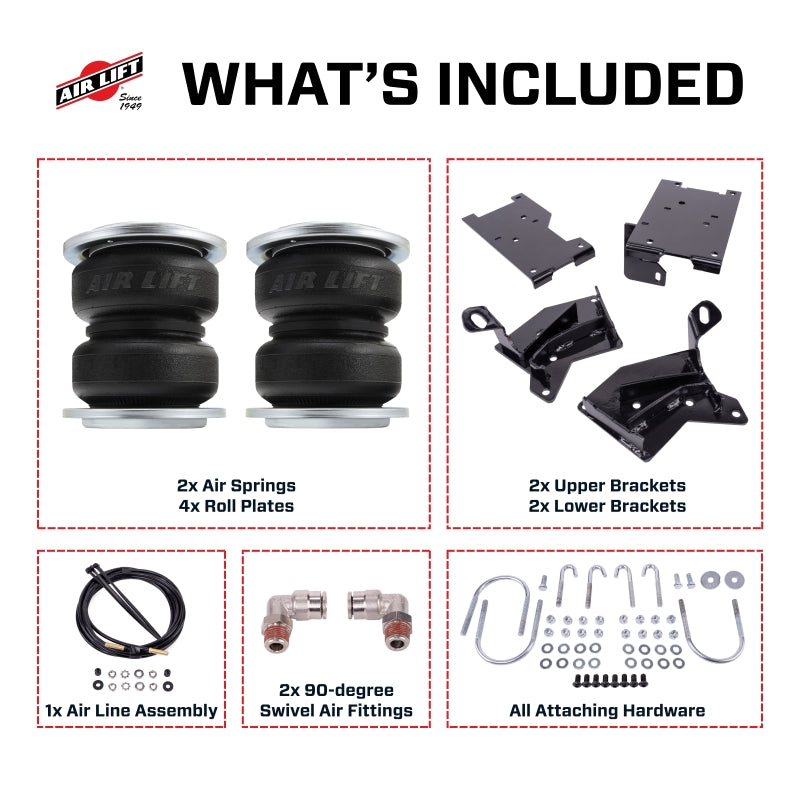 AirLift Performance 21-24 Ford Bronco LoadLifter 5000 Air Spring Kit components and installation accessories