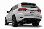 Borla 2015 Jeep Grand Cherokee SRT8 ATAK Dual Round Rolled Exit Catback Exhaust on a white Jeep SUV.