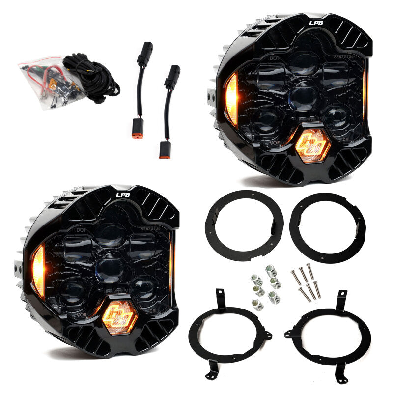 Baja Designs 18-25 Jeep Wrangler JL/20-25 Gladiator JT (w/Halogen) DOT LP6 LED Headlight Kit - Amber Secondary image