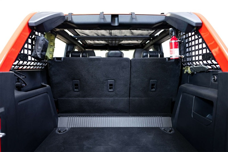 Addictive Desert Designs21-23 Ford Bronco & Bronco Raptor Rear Window Molle Storage Panels in vehicle trunk