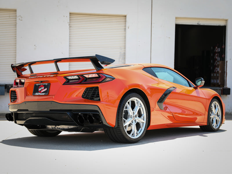 aFe MACH Force-Xp 3in to 2-1/2in 304SS Cat-Back (No Muff.) 2020 Chevy Corvette (C8) 6.2L - Black Tip Secondary image