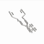 MagnaFlow 2017+ Dodge Charger 409 SS Polished 3in Quad Tips Cat-Back Exhaust system components on a white background.