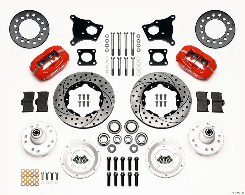 Wilwood Forged Dynalite Front Kit 11.00in Drill-Red AMC 71-76 OE Disc w/o Bendix Brakes Secondary image