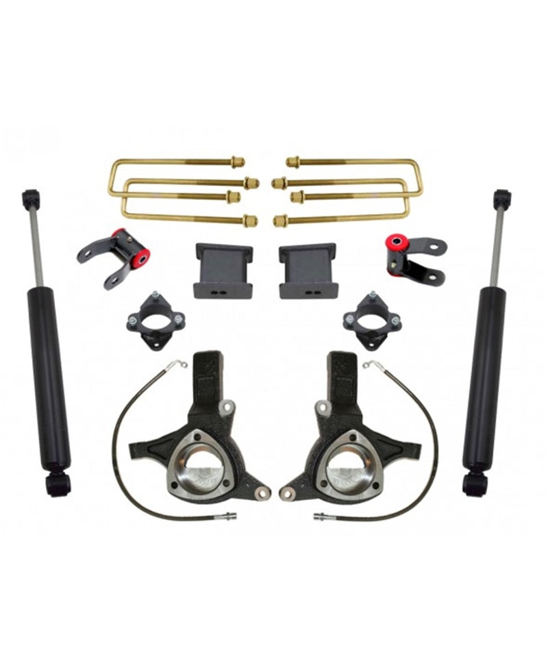 MaxTrac 07-16 GM C1500 2WD w/Cast Steel Susp. 7.5in/4in MaxPro Spindle Lift Kit w/MaxTrac Shocks components overview