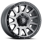 ICON Compression 17x8.5 5x150 25mm Offset 5.75in BS 110.1mm Bore Titanium Wheel for offroad performance upgrades.