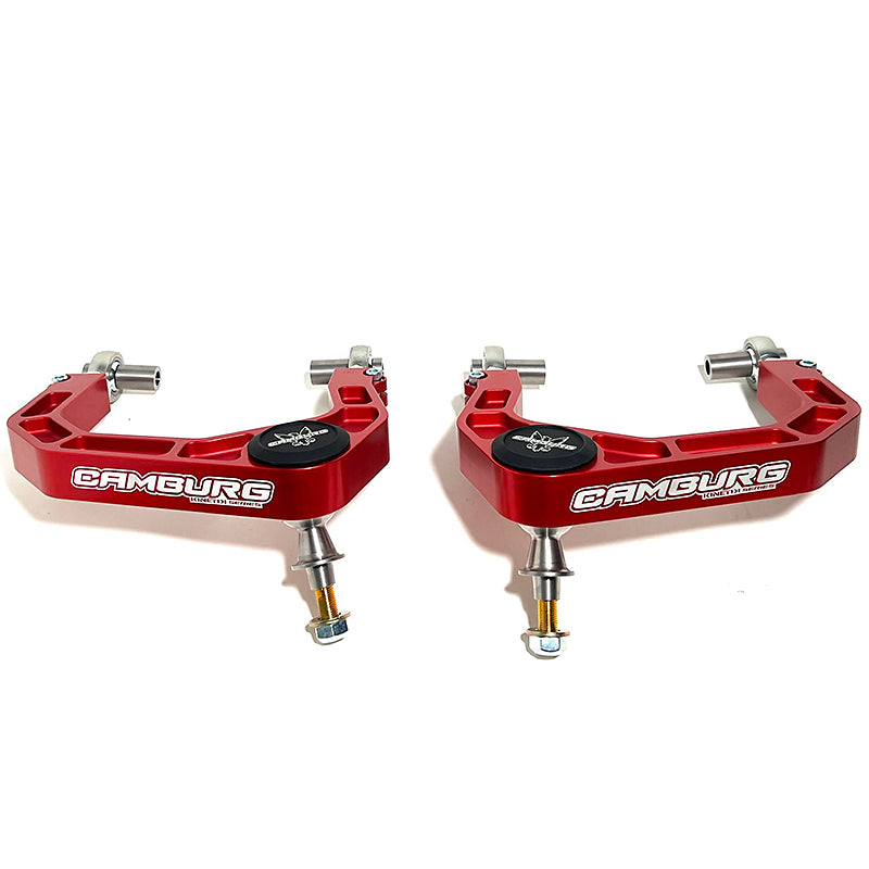 Camburg Toyota Tacoma 05-23 / 4-Runner 03-23 / FJ 07-14 KINETIK V2 Billet Uniball Upper Arms (Red) for suspension upgrades.