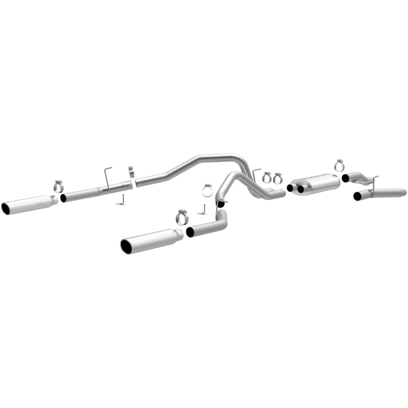 MagnaFlow SYS C/B 09 F-150 EC-CC/SB dual splt exhaust system, high-performance offroad parts for trucks.