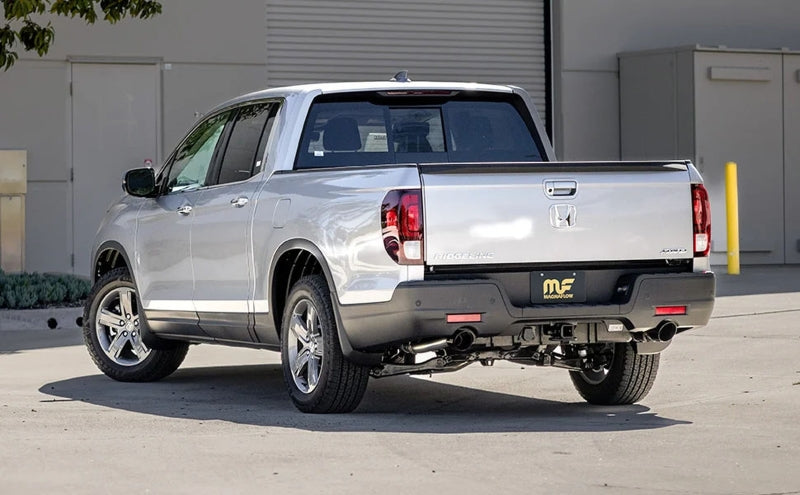 Magnaflow 2021+ Honda Ridgeline 3.5L NEO Cat-Back Exhaust System on silver truck