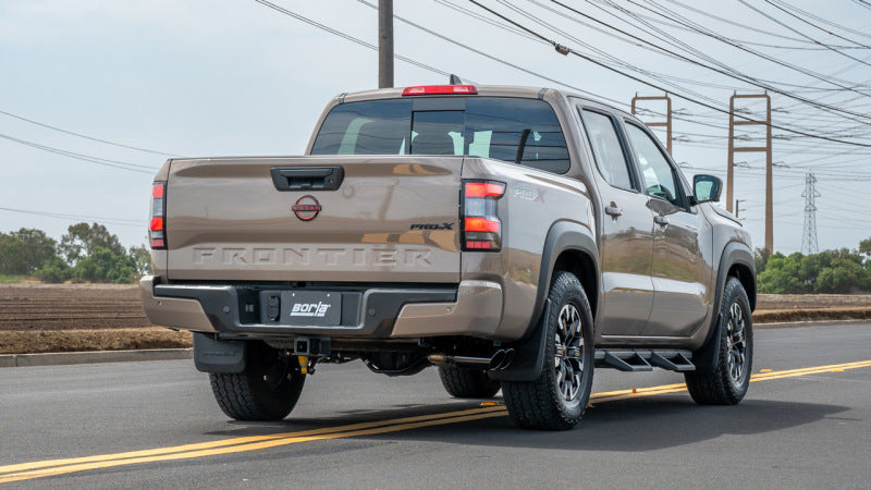 Borla 22-24 Nissan Frontier S-Type Cat Back System - Black Chrome installed on a truck
