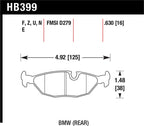 Hawk 84-4/91 BMW 325 (E30) HPS Street Rear Brake Pads specs