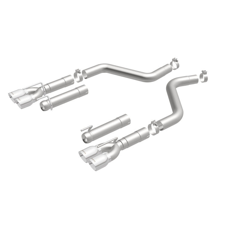 MagnaFlow Axle-Back, SS, 3in, Quad Split Rear 3.5 Tips 2015 Dodge Challenger incl SRT Hellcat exhaust system parts