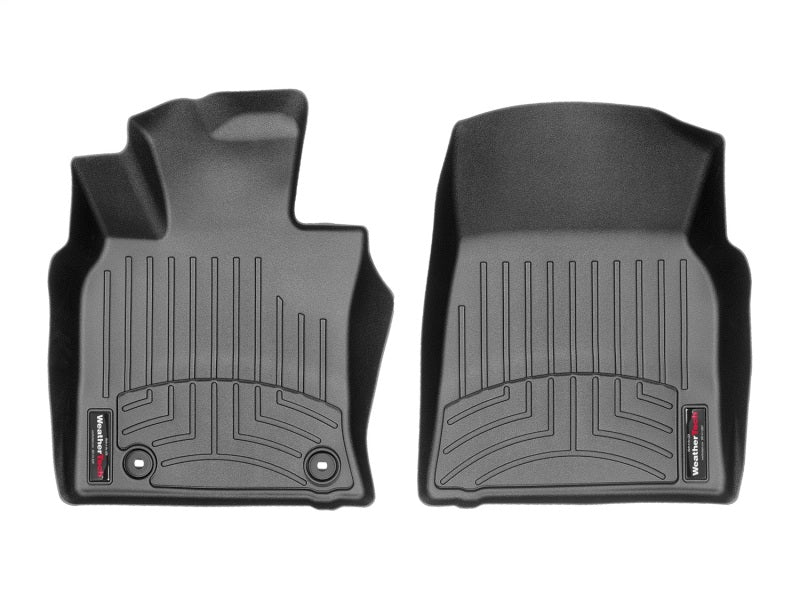 WeatherTech 2018+ Toyota Camry Front FloorLiner - Black in black rubber for interior carpet protection. Main image
