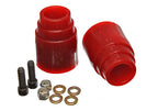 Energy Suspension 00-04 Ford Excursion Red Rear Axle Bump Stop Set and hardware for offroad performance upgrades.