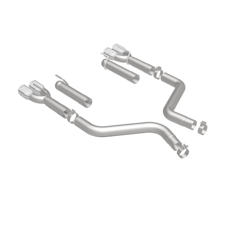 MagnaFlow Axle-Back, SS, 3in, Quad Split Rear 3.5 Tips 2015 Dodge Challenger incl SRT Hellcat exhaust components