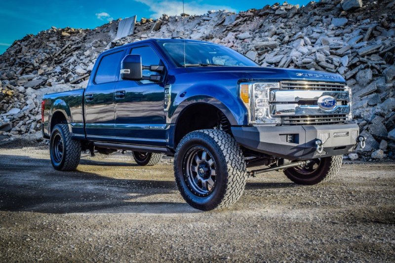 DV8 Offroad 2017+ Ford F-250/F-350/F-450 Front Bumper on truck.