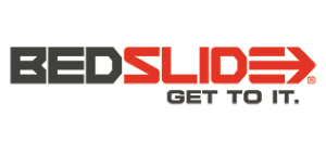 BEDSLIDE logo, promoting truck bed organization accessories.