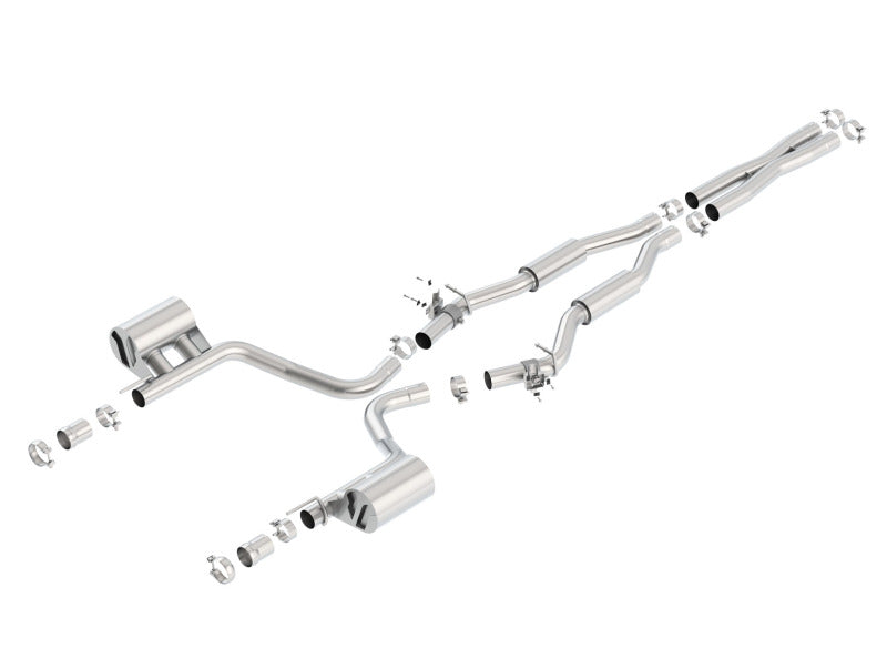 Borla 2015 Dodge Challenger SRT/392 Hemi 6.4L V8 S-TYPE Catback Exhaust w/ Valves Factory Bezel components in detail