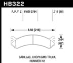 Hawk Chevy / GMC Truck / Hummer Super Duty Street Front Brake Pads dimensions and specifications