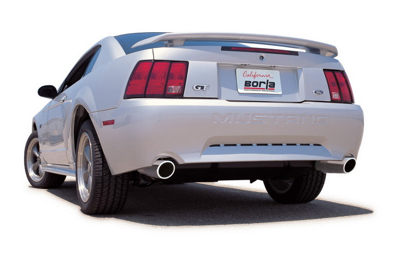Borla 99-04 Ford Mustang 4.6L V8 Catback Exhaust on white Mustang GT