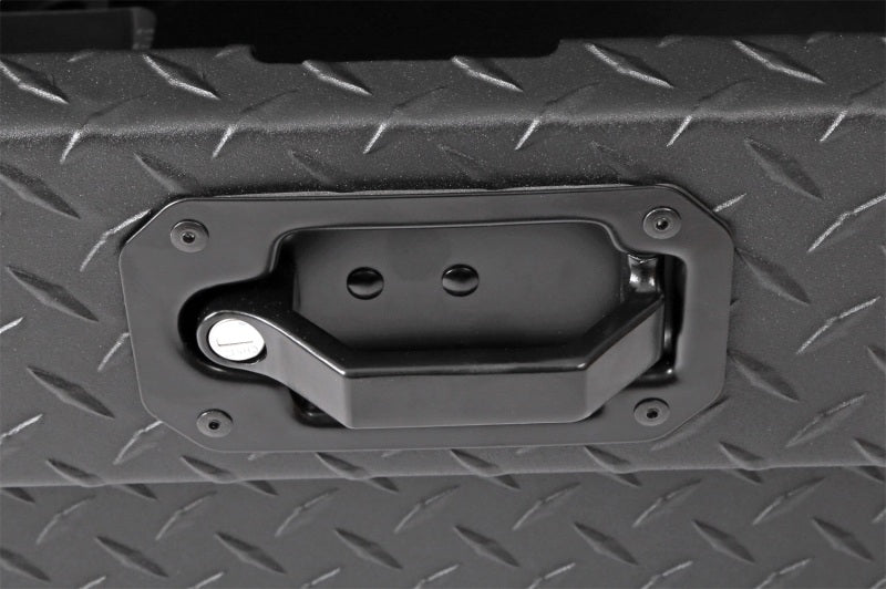 Deezee Universal Tool Box - Red Crossover - Single Lid Black BT Pull Handle (Low/Txt Blk) lockable black pull handle