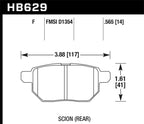 Hawk 08-15 Scion xB HPS 5.0 Rear Brake Pads specifications