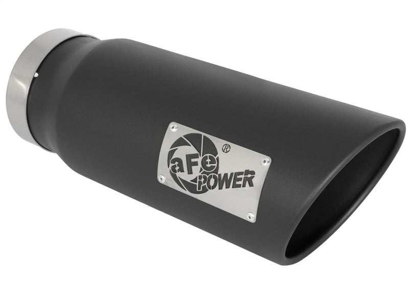 aFe Power MACH Force-Xp 5in In x 6in Out x 15in L Bolt-On 409 SS Exhaust Tip - Black Secondary image