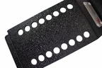 Fishbone Offroad Tacoma In Bed Rotopax Mount close-up showing mounting holes.