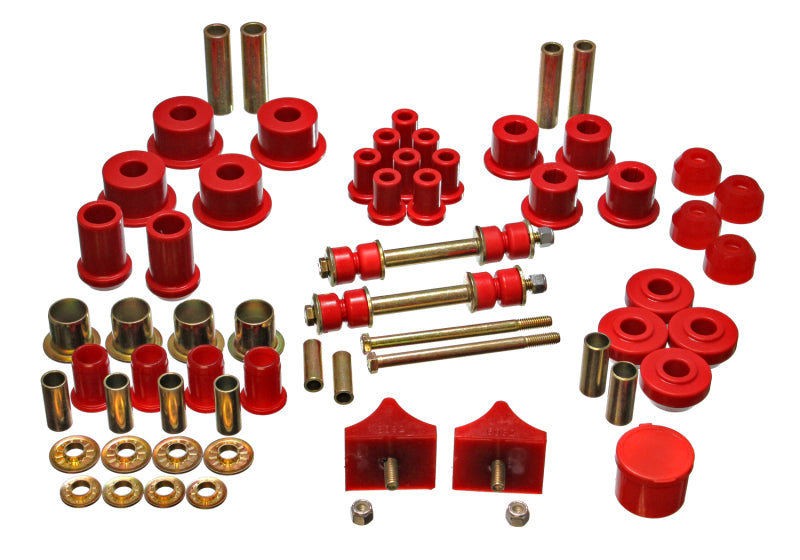 Energy Suspension 66-76 Chrysler A Body - Dart/Demon/Duster/Valiant Red Hyper-flex Master Bushing Set for offroad performance parts.