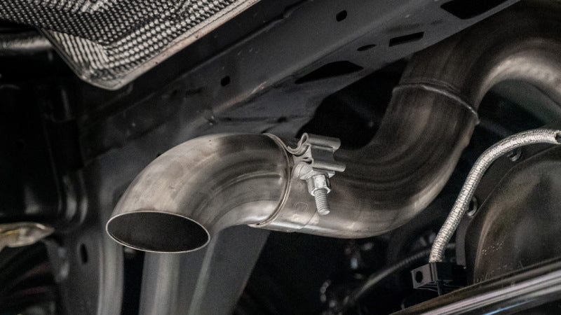 Borla 21-22 Ford Bronco 2.7L 2DR/4DR T-304 Stainless Steel Cat-Back Touring Exhaust - Brushed close-up