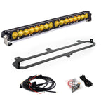 Baja Designs 2022+ Toyota Tundra TRD Pro 20in S8 Replacement Kit Amber with wiring harness and mounting brackets.