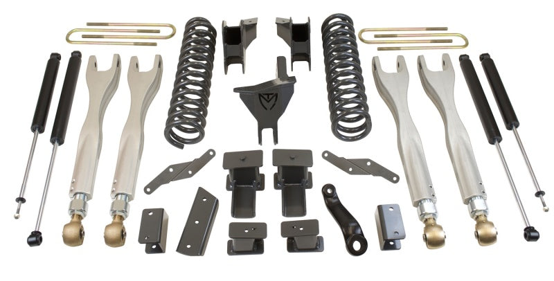MaxTrac 17-19 Ford F-250/350 4WD 6in/2in MaxPro Coil Lift Kit w/4-Link Arms & MaxTrac Shocks components