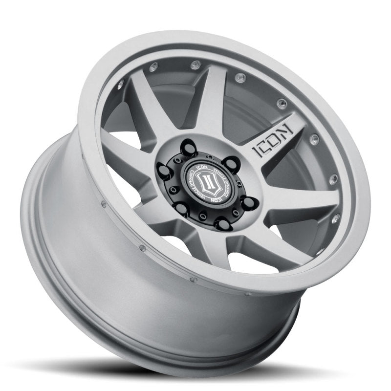 ICON Rebound Pro 17x8.5 6x5.5 0mm Offset 4.75in BS 106.1mm Bore Titanium Wheel for offroad performance upgrades