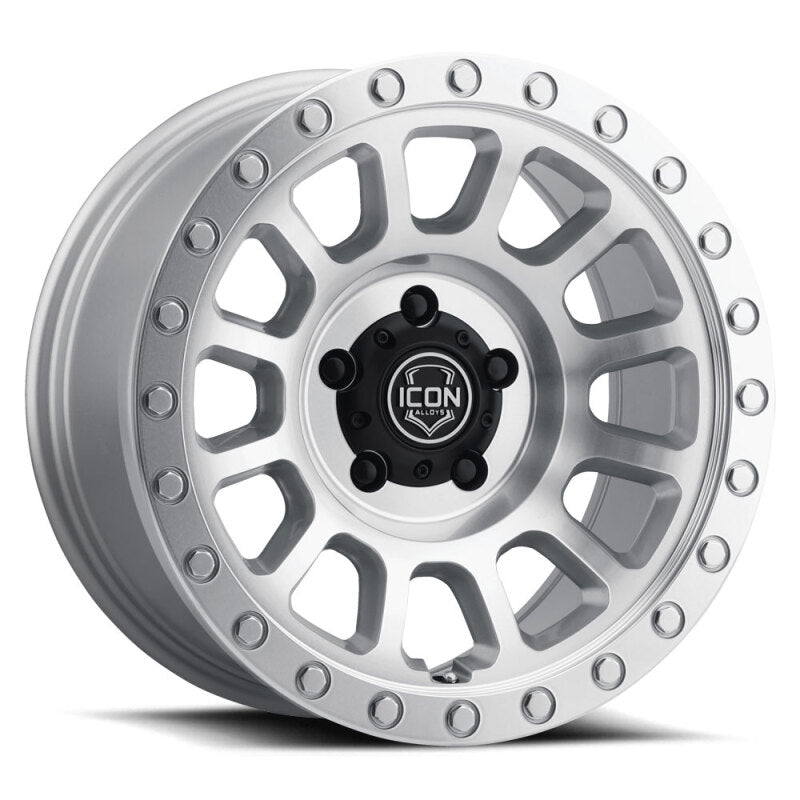 ICON Hulse 18x9 8x180 12mm Offset 5.5in BS Silver Machined offroad wheels