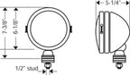 KC HiLiTES Daylighter 6in. Halogen Light 100w Spot Beam (Pair Pack System) - Black SS dimensions drawing