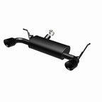MagnaFlow 07-17 Jeep Wrangler JK 3.8/3.6L Dual Split Rear Exit Black Axle-Back Exhaust for offroad performance upgrades.