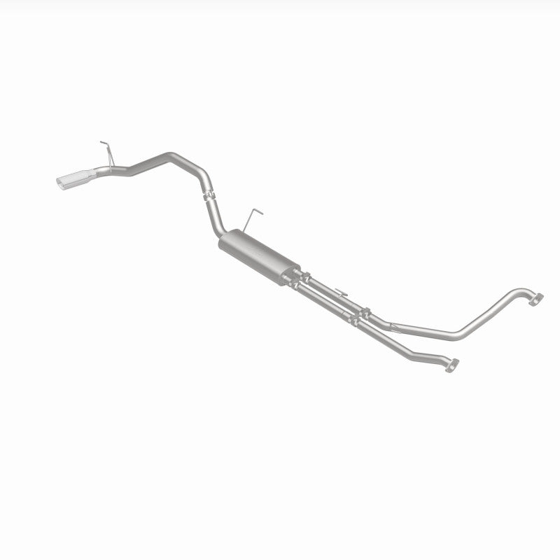 MagnaFlow CatBack 07-15 Nissan Titan V8 LGAS/LFLEX Single MF Polished Stainless Exhaust on display.
