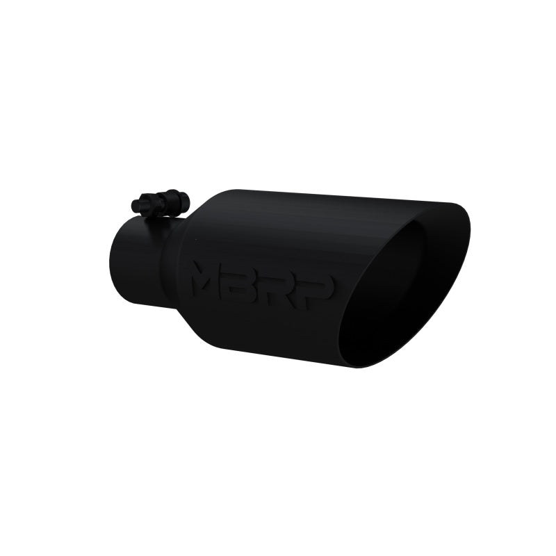 MBRP Universal Dual Wall Angle Rolled End Tip 4-1/2in OD / 2-1/2in Inlet / 11in Length - Black Secondary image