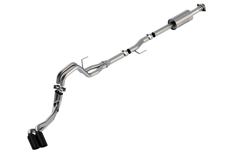 Borla F-150 2021 2.7L/3.5L 4dr CC SB EC STB Lar/KingR/Plnm/LTD 3/2.25 DSE CB S-Type BLK CHR Tips exhaust system Main image